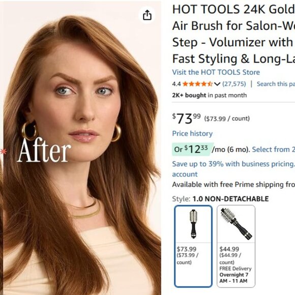 Hot Tools Professional 24k Gold One-Step Salon Blowout Hair Styler Brush HT1076 main image 8